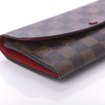 Louis Vuitton Damier Ebene Emilie Wallet Red 6 of 12