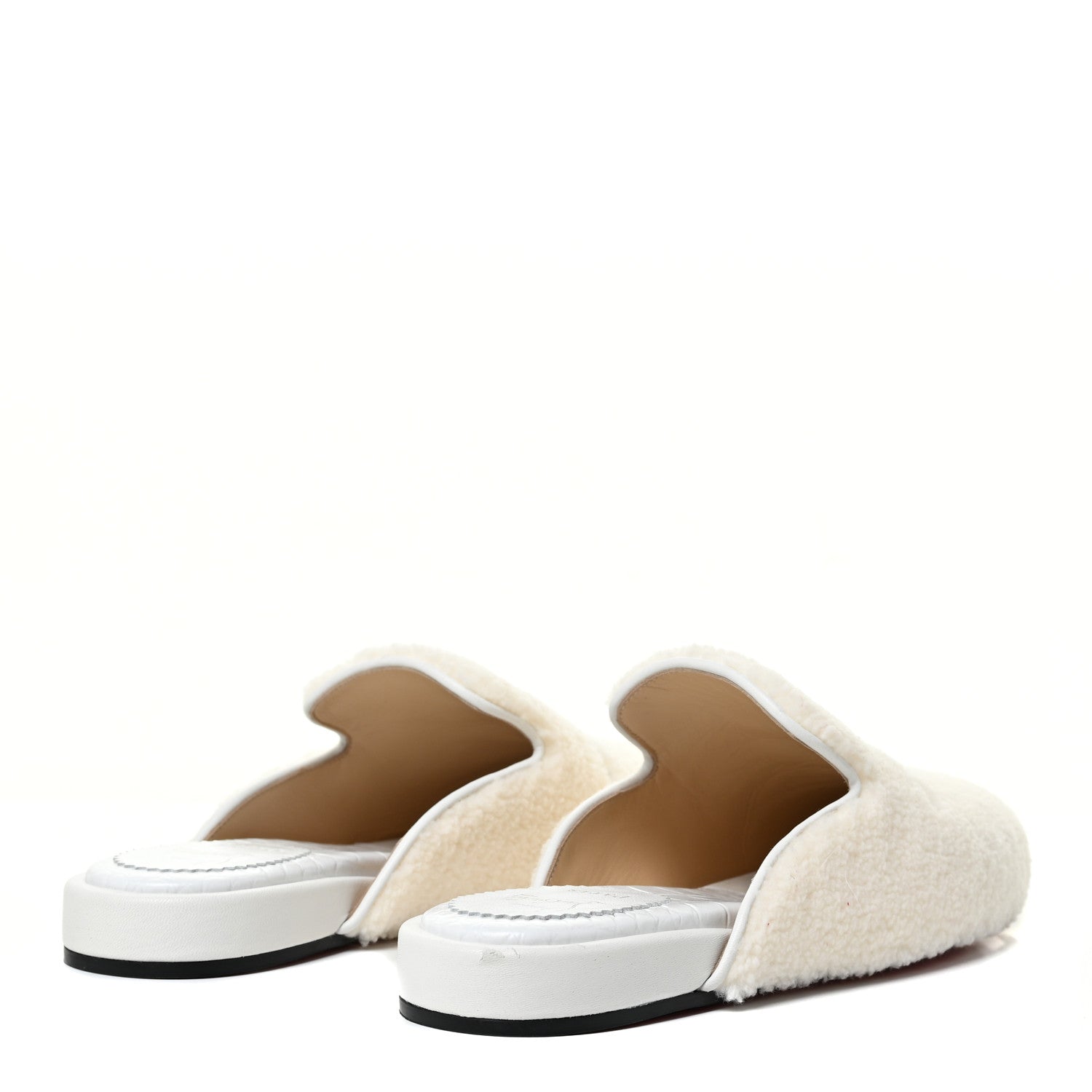 Christian Louboutin Shearling Womens Coolito Donna Loafer Mules 39 Navy White 4 of 11