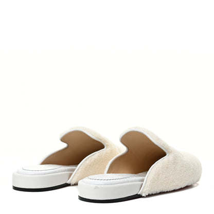 Christian Louboutin Shearling Womens Coolito Donna Loafer Mules 39 Navy White 4 of 11