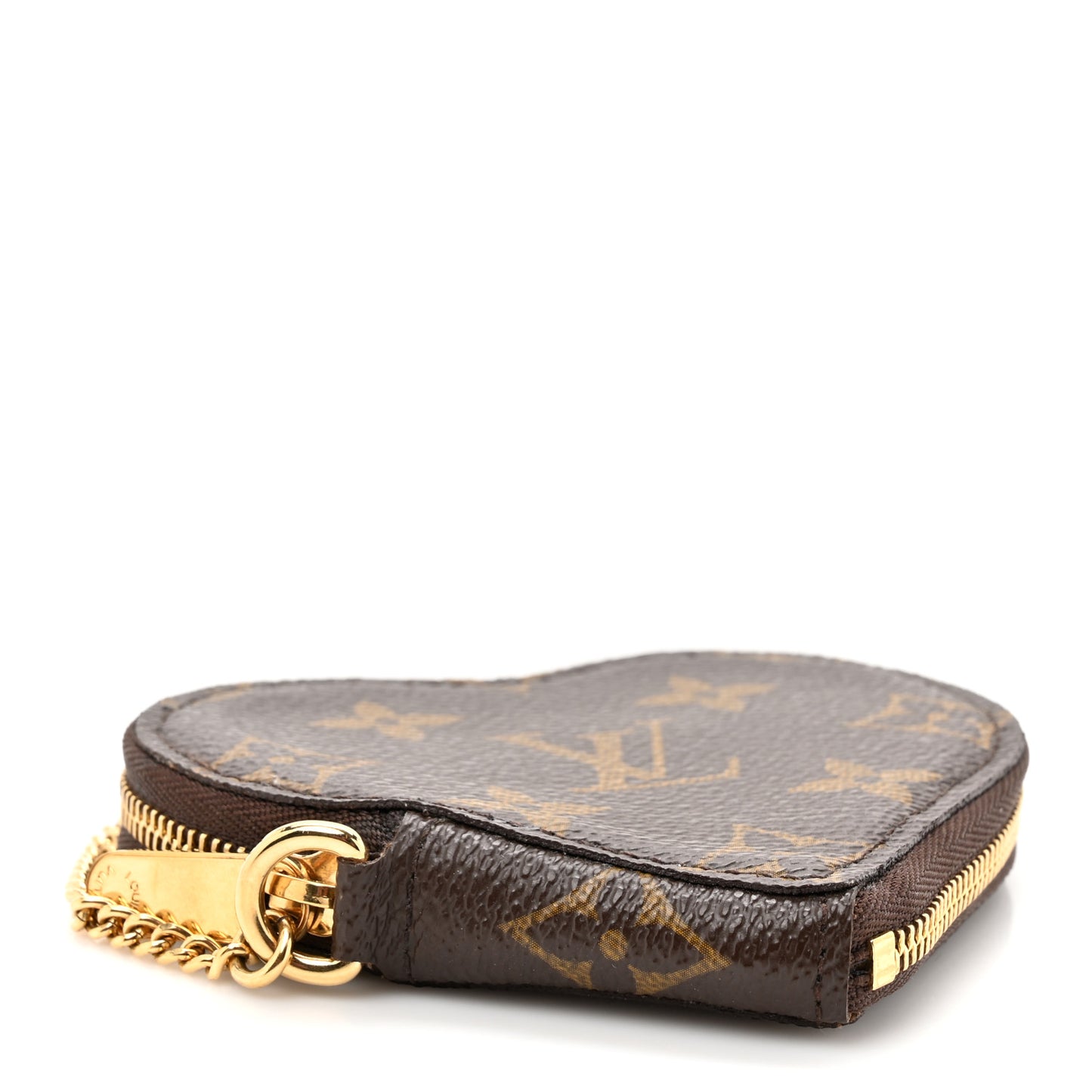 Monogram Leopard Coeur Heart Coin Purse Blanc Corail