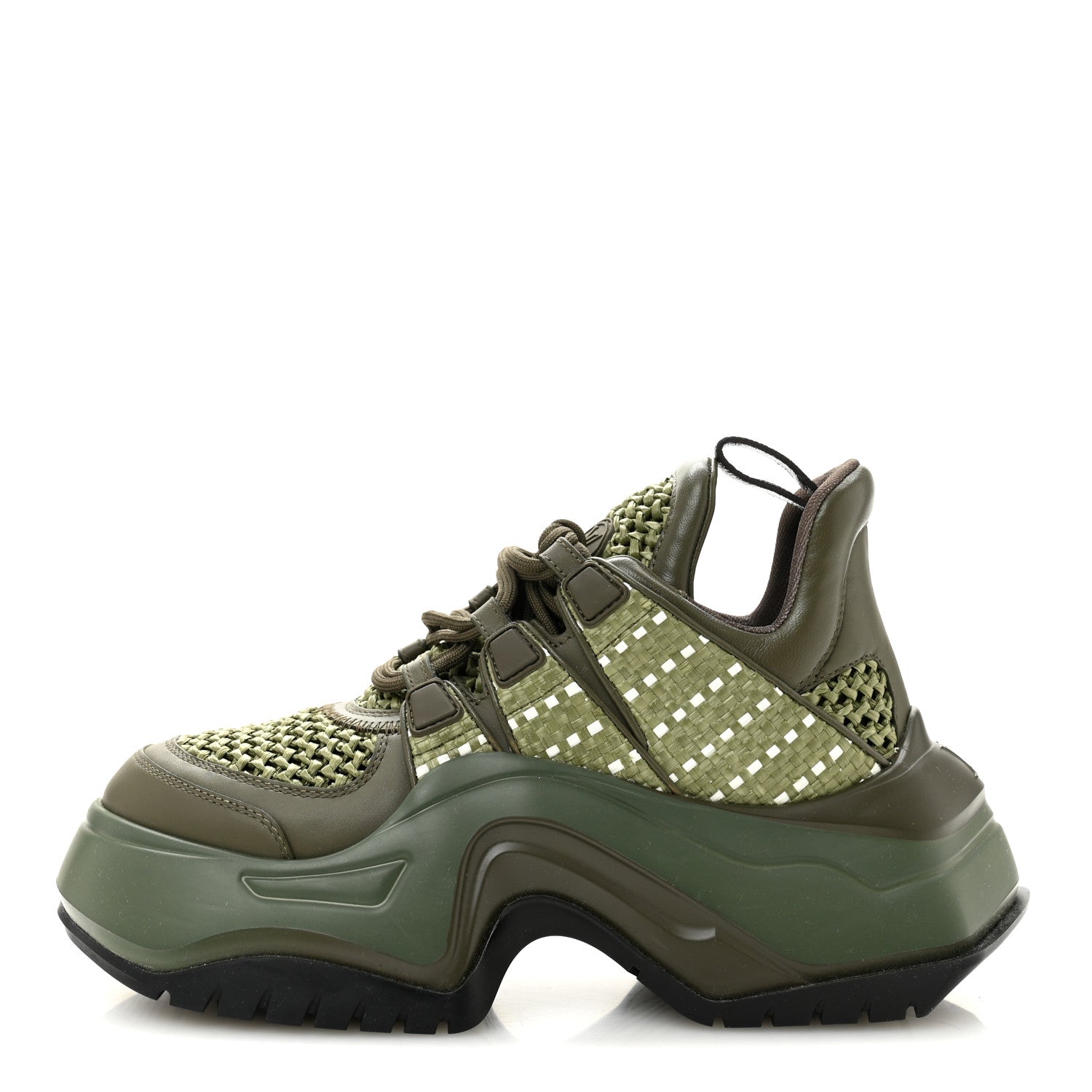 Louis Vuitton Calfskin Raffia LV Archlight 2.0 Platform Sneakers 37 Kaki 1 of 9
