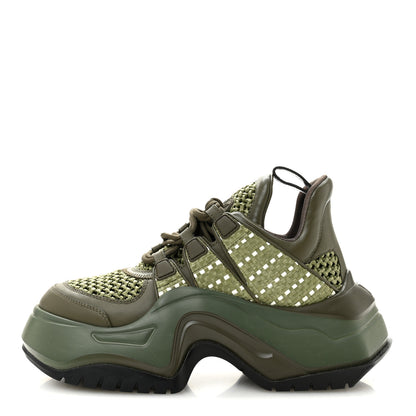 Louis Vuitton Calfskin Raffia LV Archlight 2.0 Platform Sneakers 37 Kaki 1 of 9