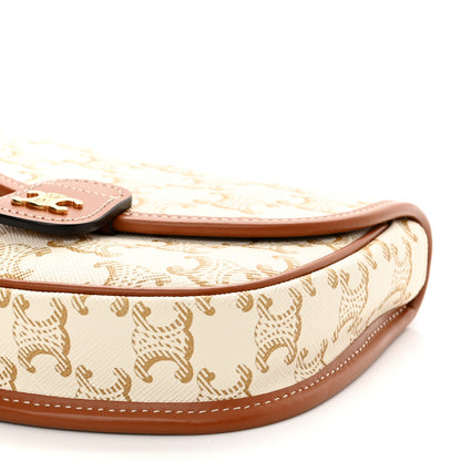 Celine Triomphe Canvas Calfskin Mini Besace Bag White 9 of 9