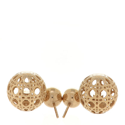 Christian Dior Cannage Mise En Dior Tribal Earrings Gold 3 of 4