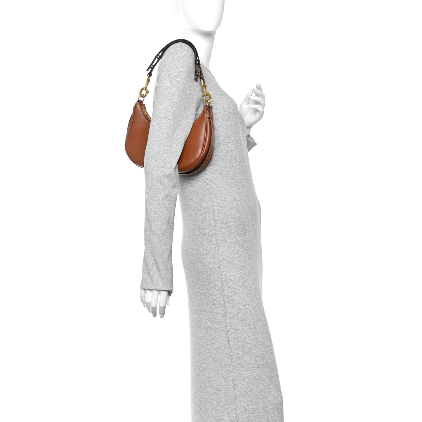 Smooth Calfskin Medium Strap Ava Shoulder Bag Tan