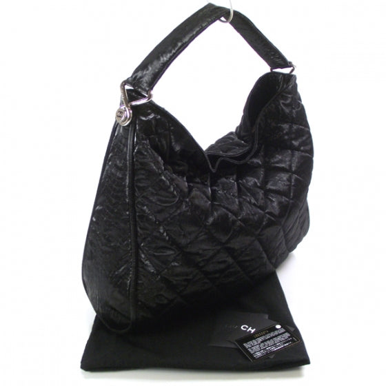 Nylon Quilted Le Marais Hobo Black