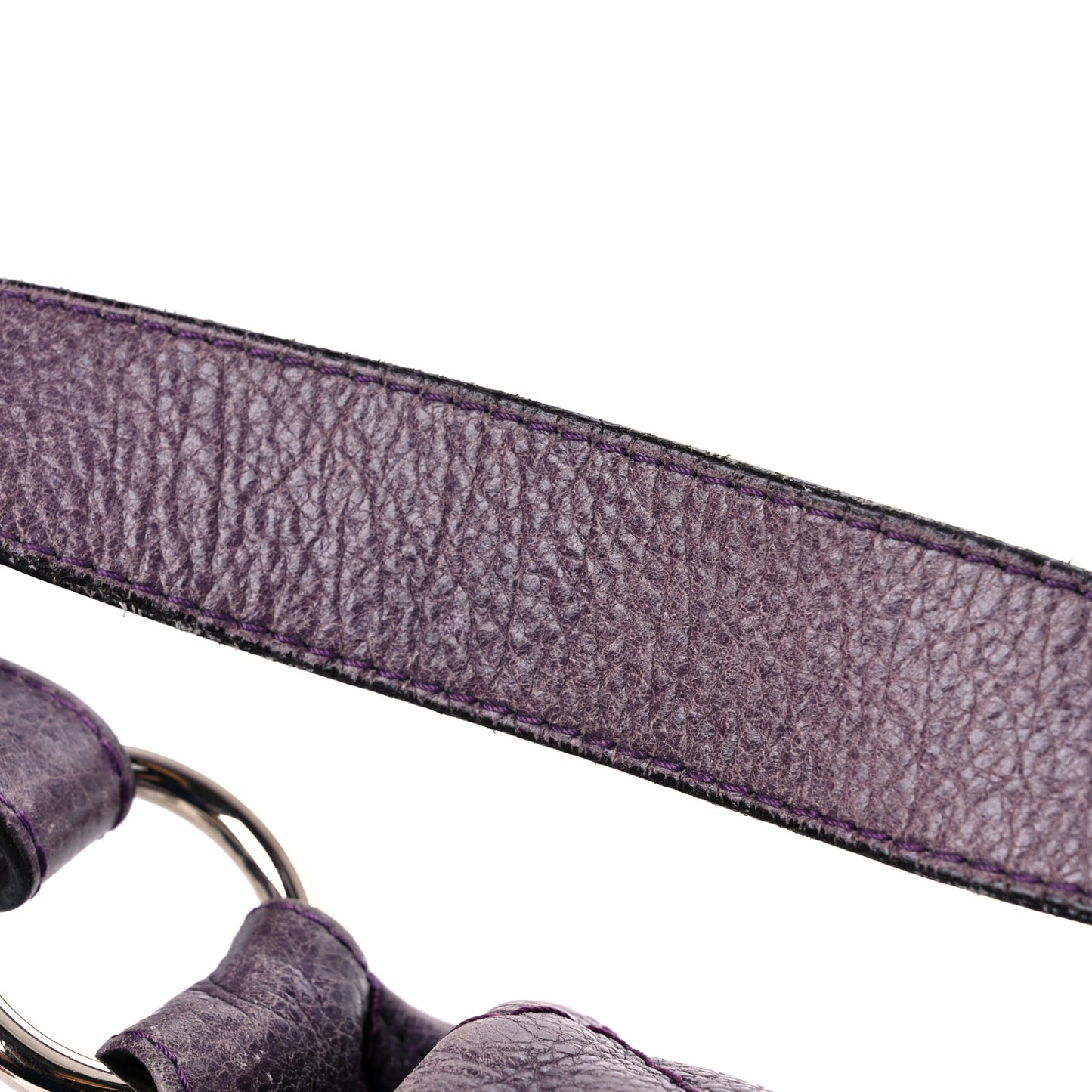 Glazed Calfskin Stitched On The Road Flap Purple