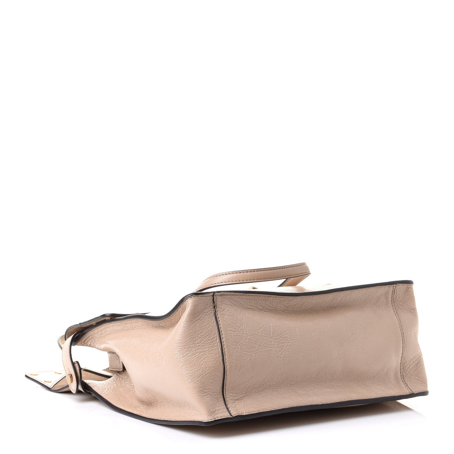 Agnello Old Shine Vitello Go Rain Large Flip Tote Amido Cocco