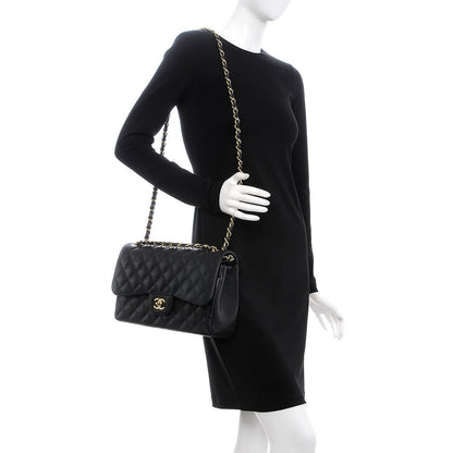Chanel Caviar Quilted Jumbo Double Flap Black 2 of 9