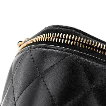 Chanel Lambskin Quilted Small Vanity Case With Chain Black 12 of 14
