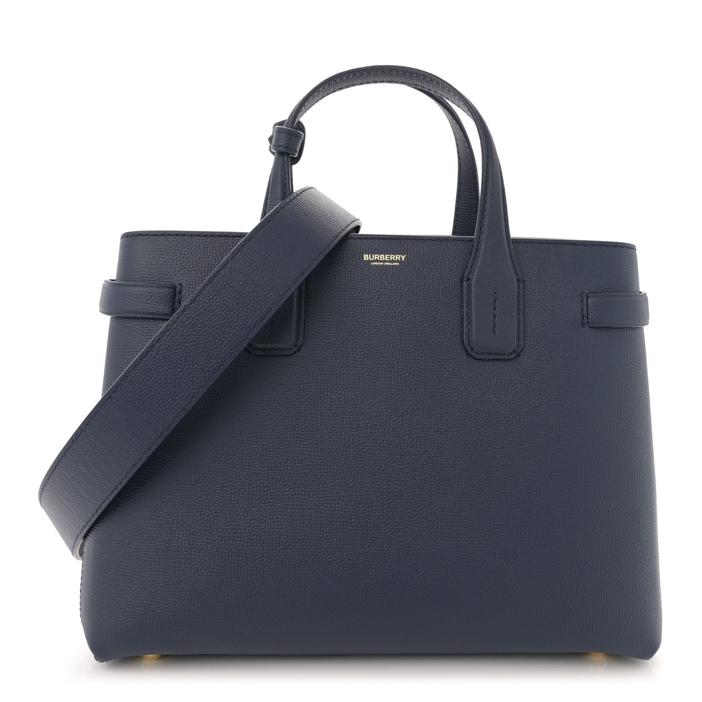 Grainy Calfskin House Check Medium Banner Tote Regency Blue