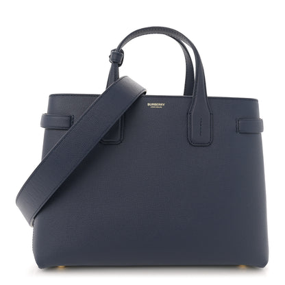 Burberry Grainy Calfskin House Check Medium Banner Tote Regency Blue 1 of 12