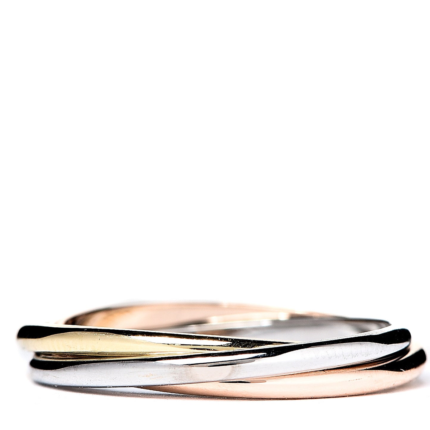 18K Pink Yellow White Gold Extra Small Trinity Ring 50 5.25