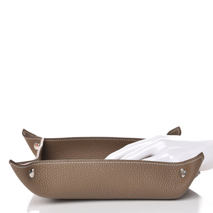 Hermes Taurillon Clemence Mises et Relances Change Tray Etoupe 2 of 8