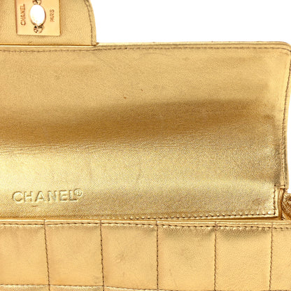 Chanel Metallic Lambskin Quilted East West Chocolate Bar Flap Gold 12 of 16