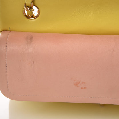Chanel Lambskin Quilted Medium Double Flap Yellow 9 of 20