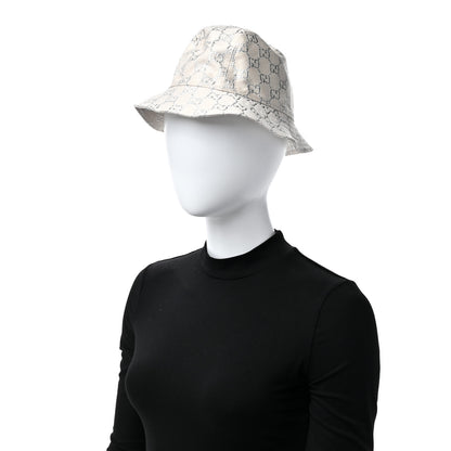 Gucci Canvas Lame GG Monogram Bucket Hat S Gardenia Silver 2 of 9