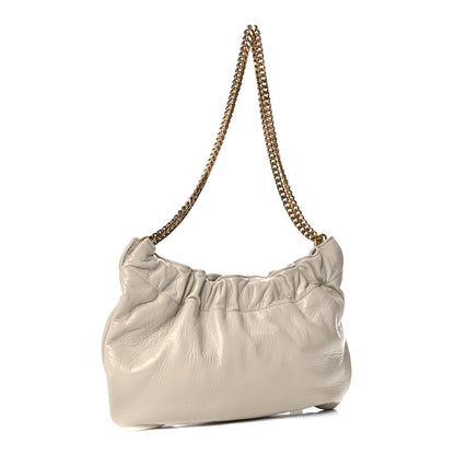 Saint Laurent Calfskin Pac Pac Ruched Hobo Winter White 3 of 11