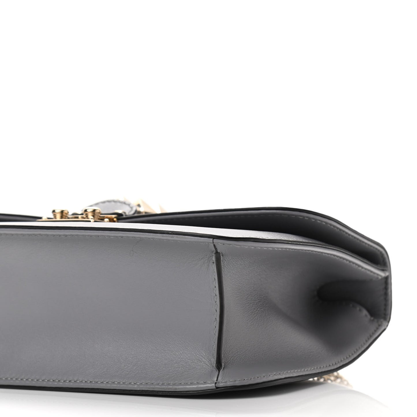 Vitello Medium Glam Lock Rockstud Flap London Stone