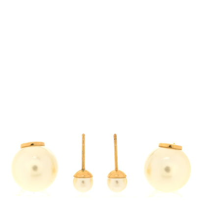 Christian Dior Pearl Crystal Dior Tribales Drop Earrings Gold Blue 3 of 4