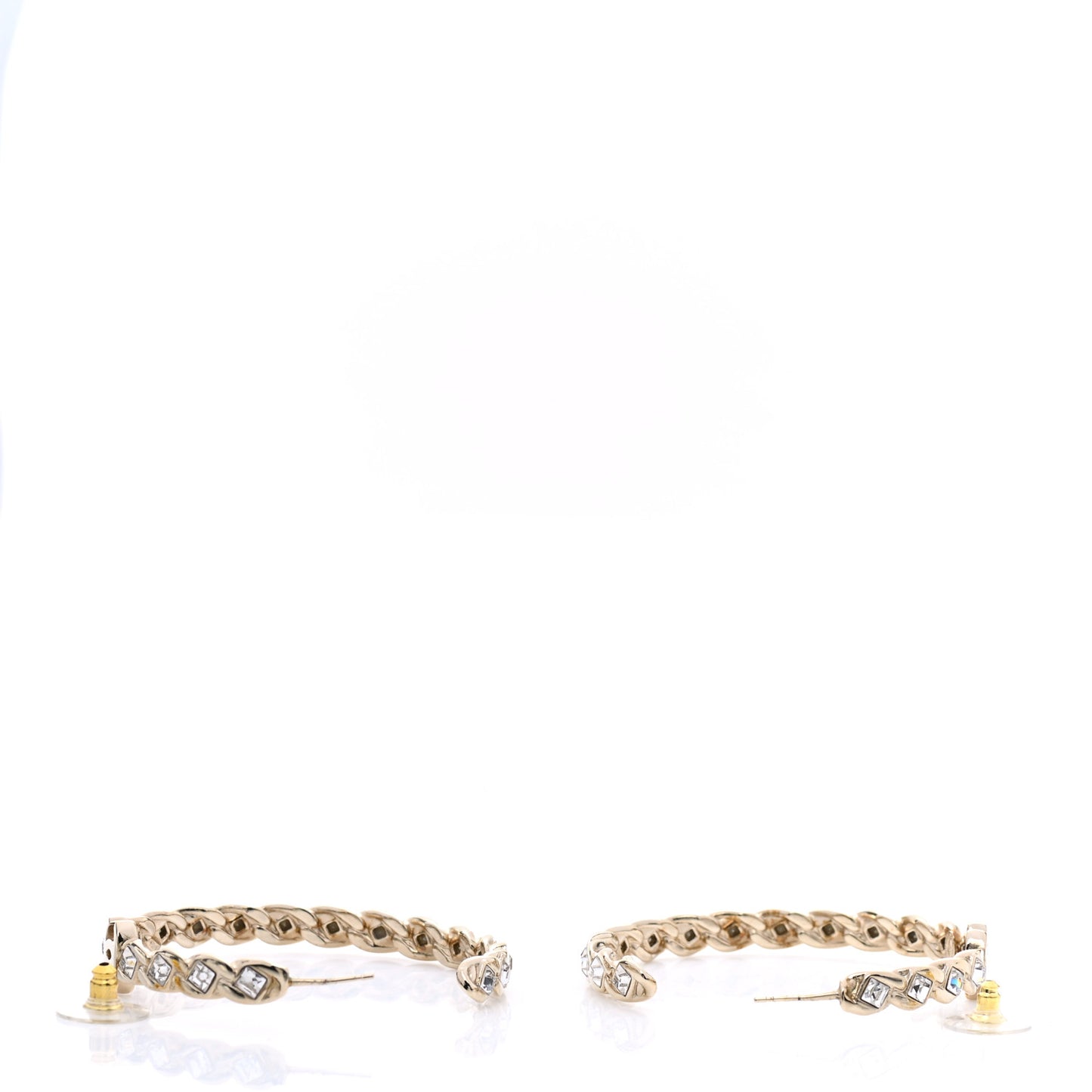 Crystal CC Hoop Earrings Gold