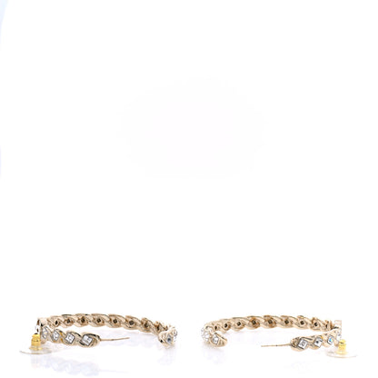 Chanel Crystal CC Hoop Earrings Gold 3 of 5