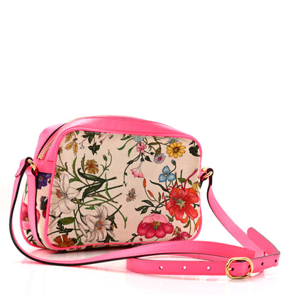 Gucci Canvas Flora Floral Shoulder Bag White Fuchsia Fluo 3 of 14