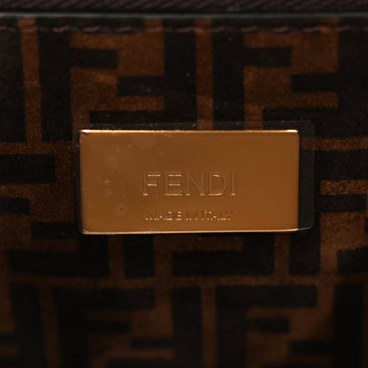 Fendi Vitello Seta Suede FF Mini Peekaboo Iconic Satchel Uovo Sigaro Marrone 7 of 10