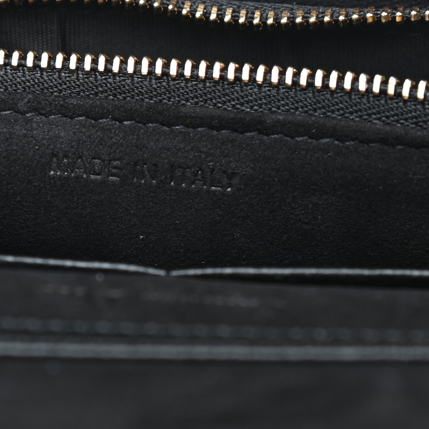 Grained Calfskin Diorama Wallet on Chain Pouch Black