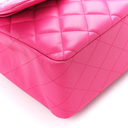 Chanel Lambskin Quilted Jumbo Double Flap Dark Pink 10 of 12