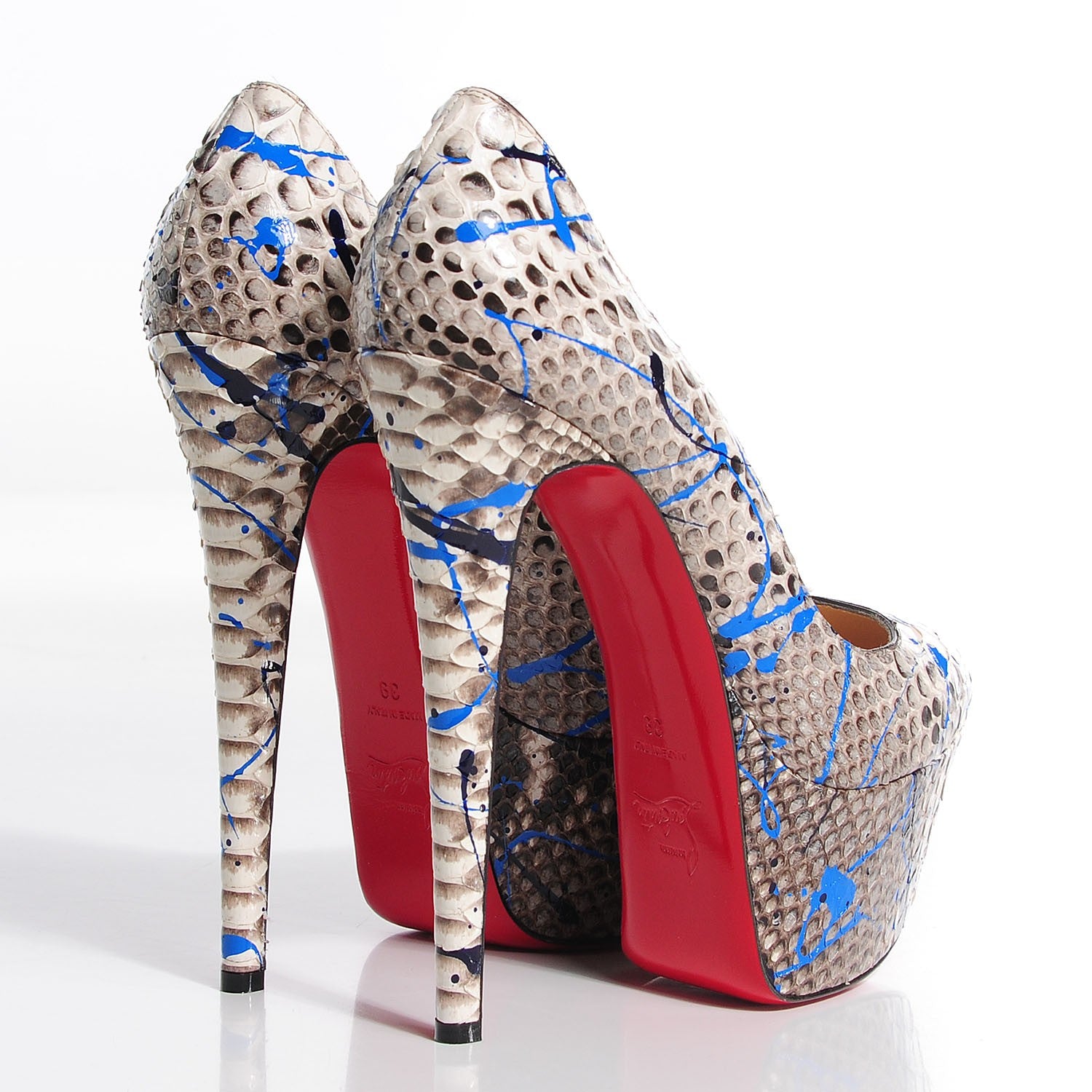 Christian Louboutin Python Victoria 160 Pumps 39 Vulcano 4 of 6