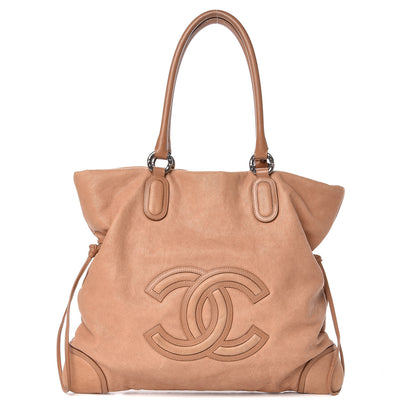 Chanel Washed Calfskin Drawstring Tote Beige 1 of 12