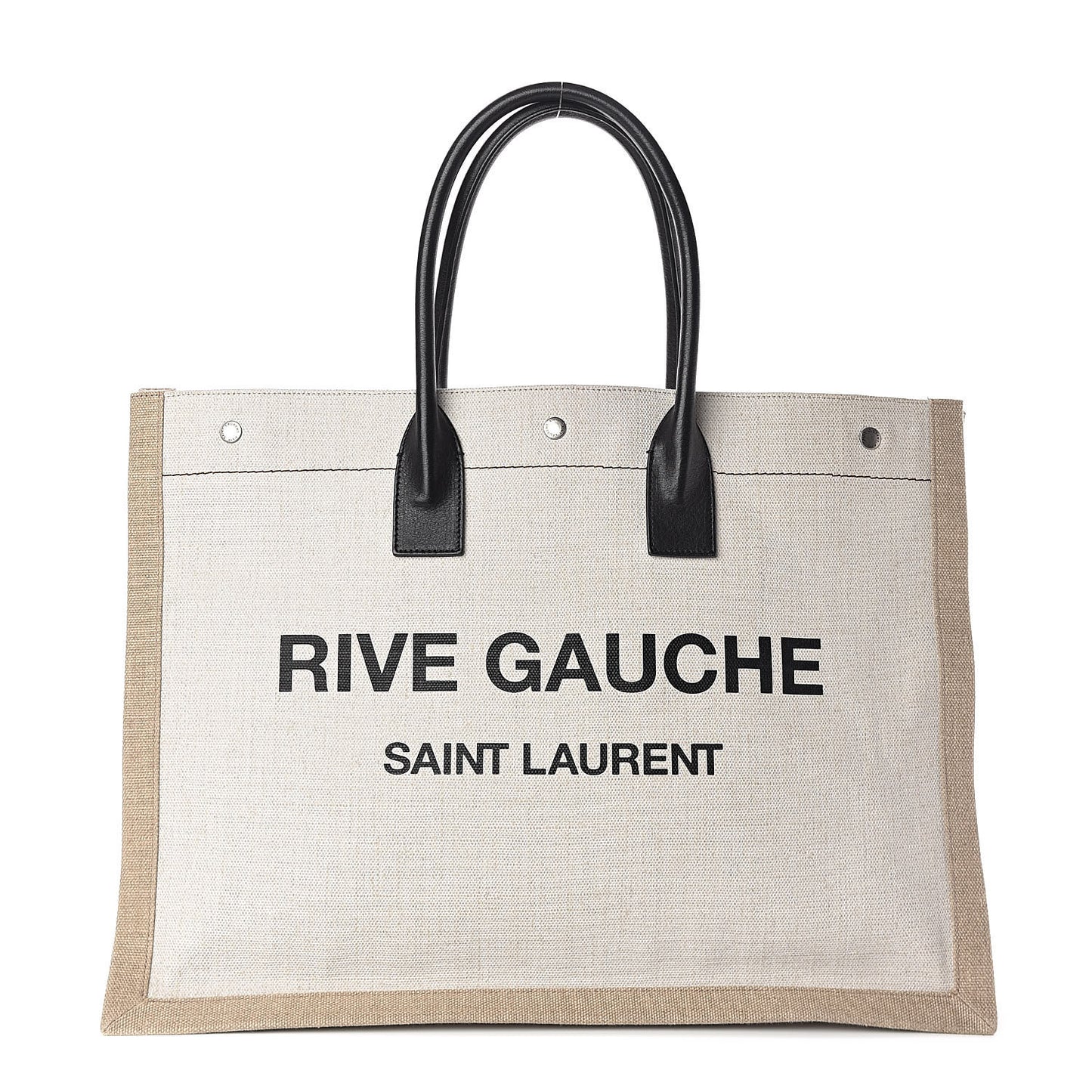 Linen Calfskin Rive Gauche Tote Optic White
