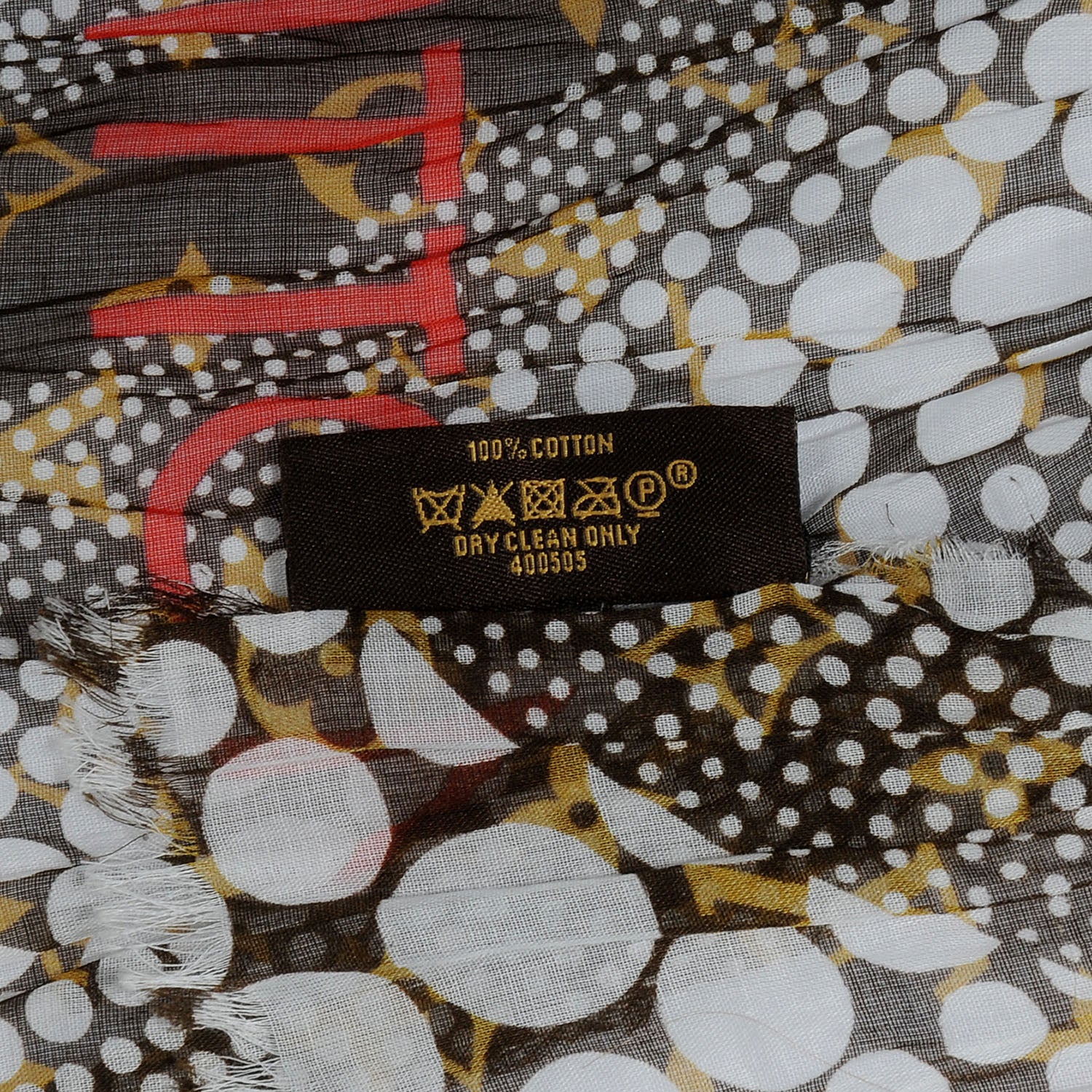 Louis Vuitton Cotton Monogram Kusama Infinity Dots Pareo Scarf White 7 of 7