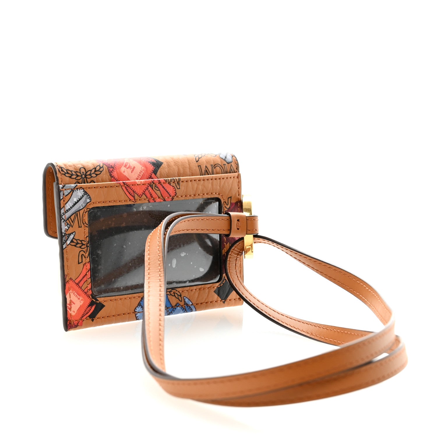 MCM Visetos Rabot Aren Lanyard ID Wallet Cognac 3 of 7