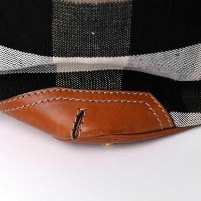 Burberry Canvas Mega Check Traveler Tote Dark Tan 23 of 36