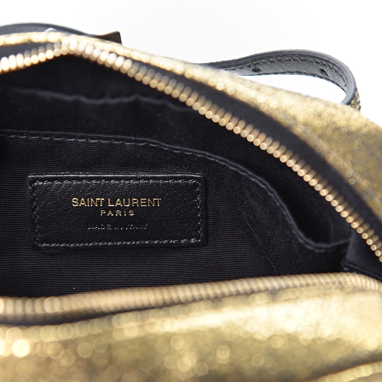 Saint Laurent Crinkled Metallic Calfskin Matelasse Monogram Lou Belt Bag Gold 5 of 9
