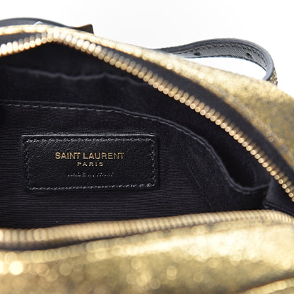 Saint Laurent Crinkled Metallic Calfskin Matelasse Monogram Lou Belt Bag Gold 5 of 9