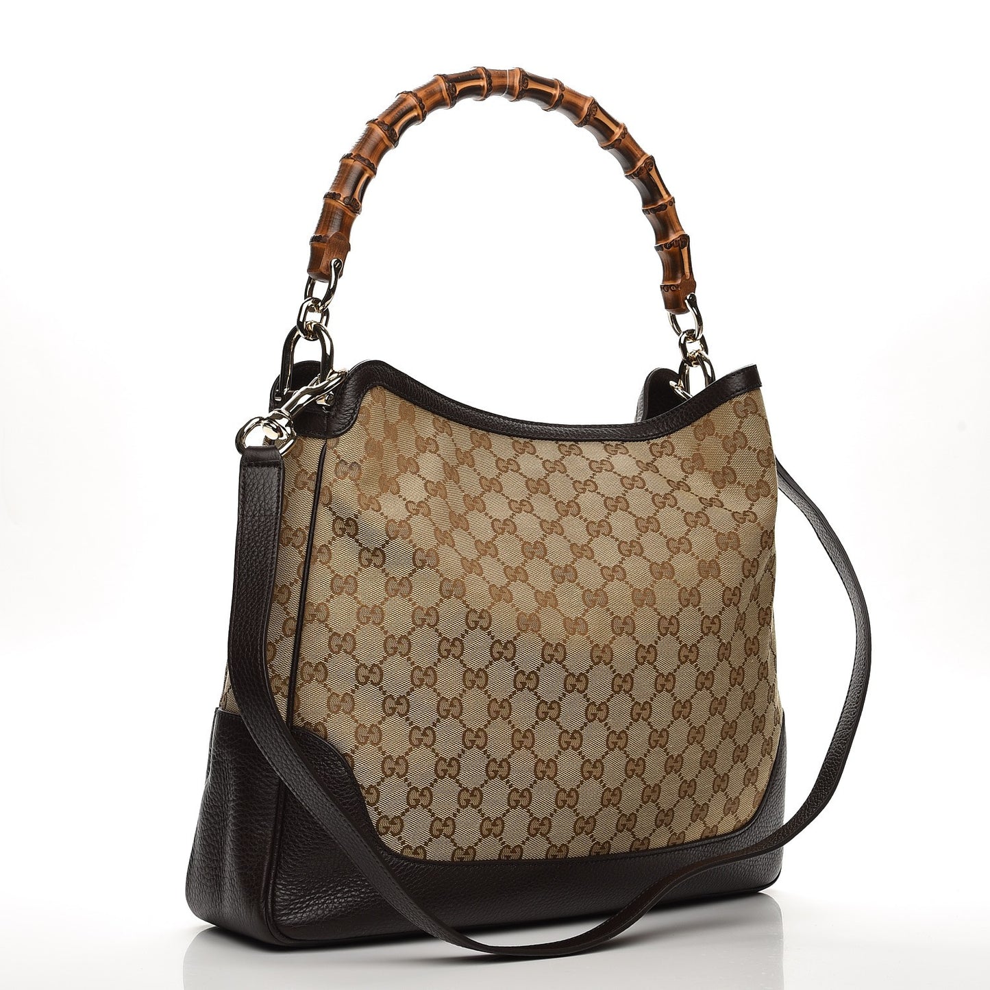 Monogram Medium Diana Bamboo Shoulder Bag Dark Brown