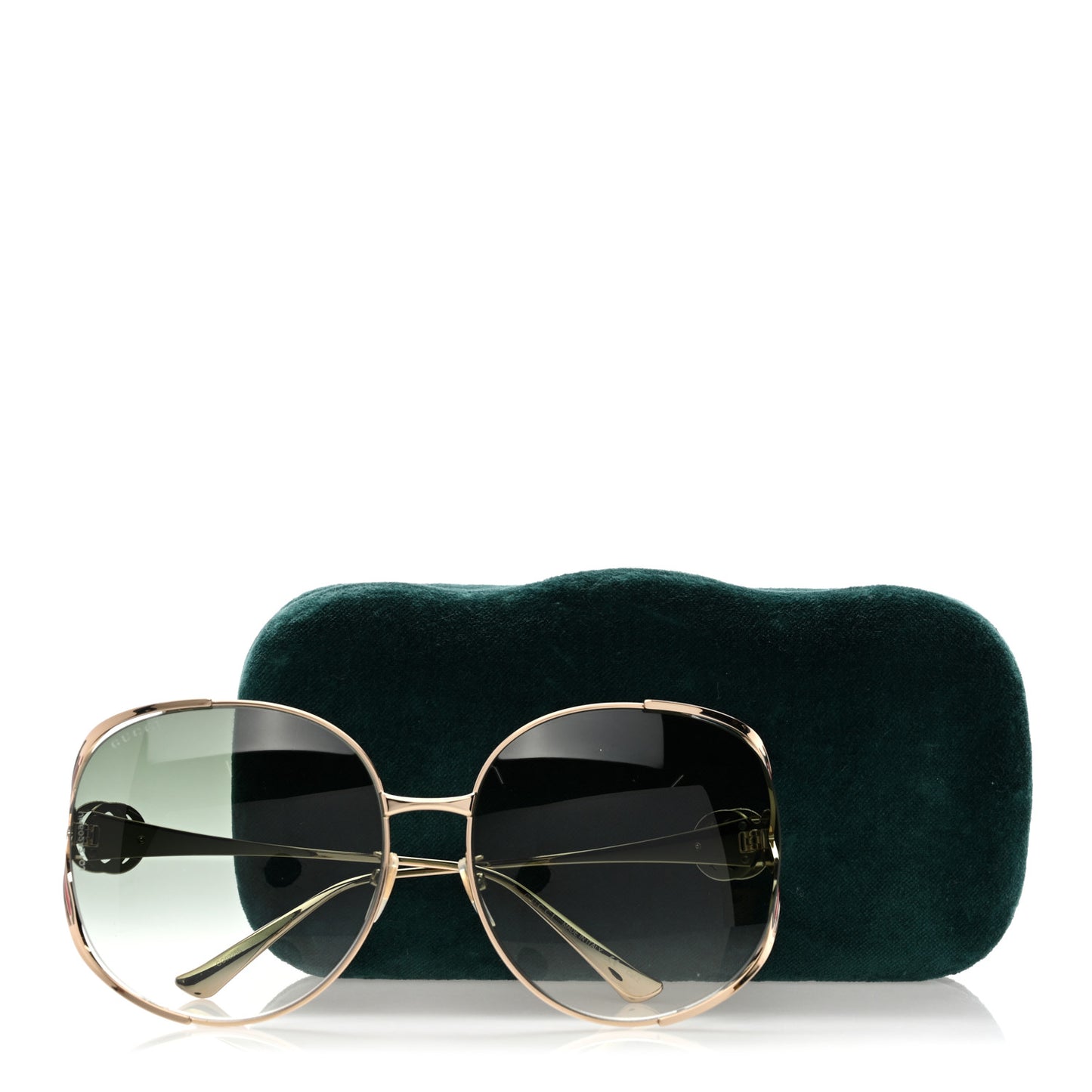 Metal Oversized Round Frame GG0225S Sunglasses Gold