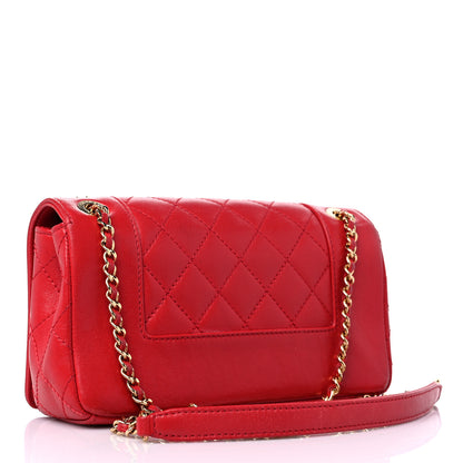 Chanel Sheepskin Quilted Medium Vintage Mademoiselle Flap Red 3 of 16