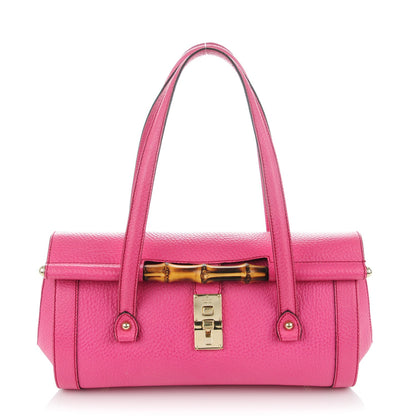 Gucci Calfskin Bamboo Bullet Satchel Pink 1 of 8