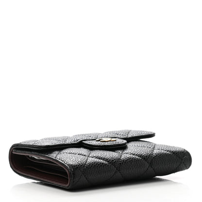 Chanel Caviar Quilted Compact Flap Wallet Black 4 of 9