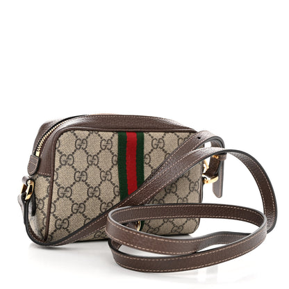 Gucci GG Supreme Monogram Web Mini Ophidia Shoulder Bag Brown 3 of 10