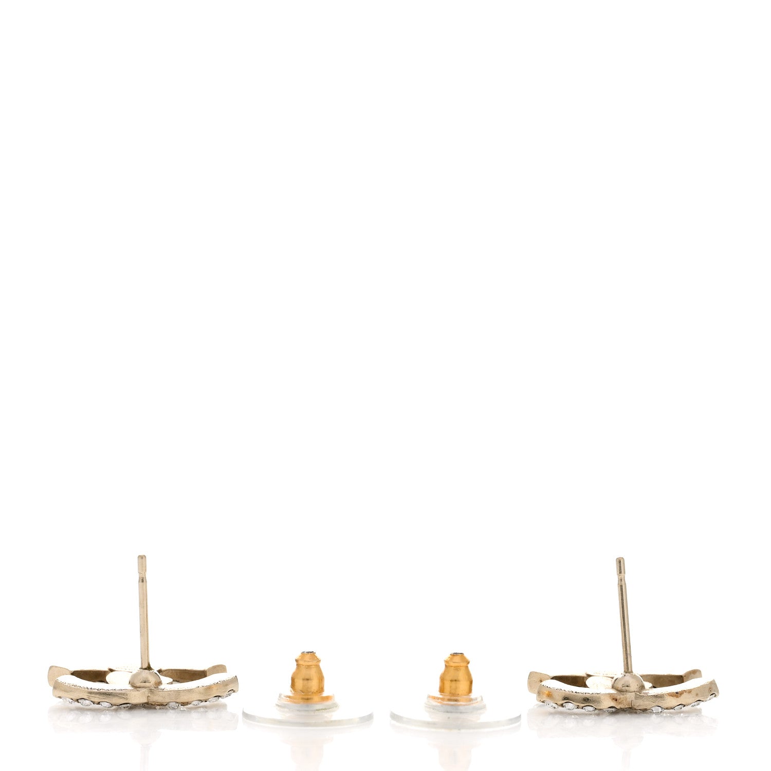 Chanel Crystal CC Earrings Gold 3 of 5