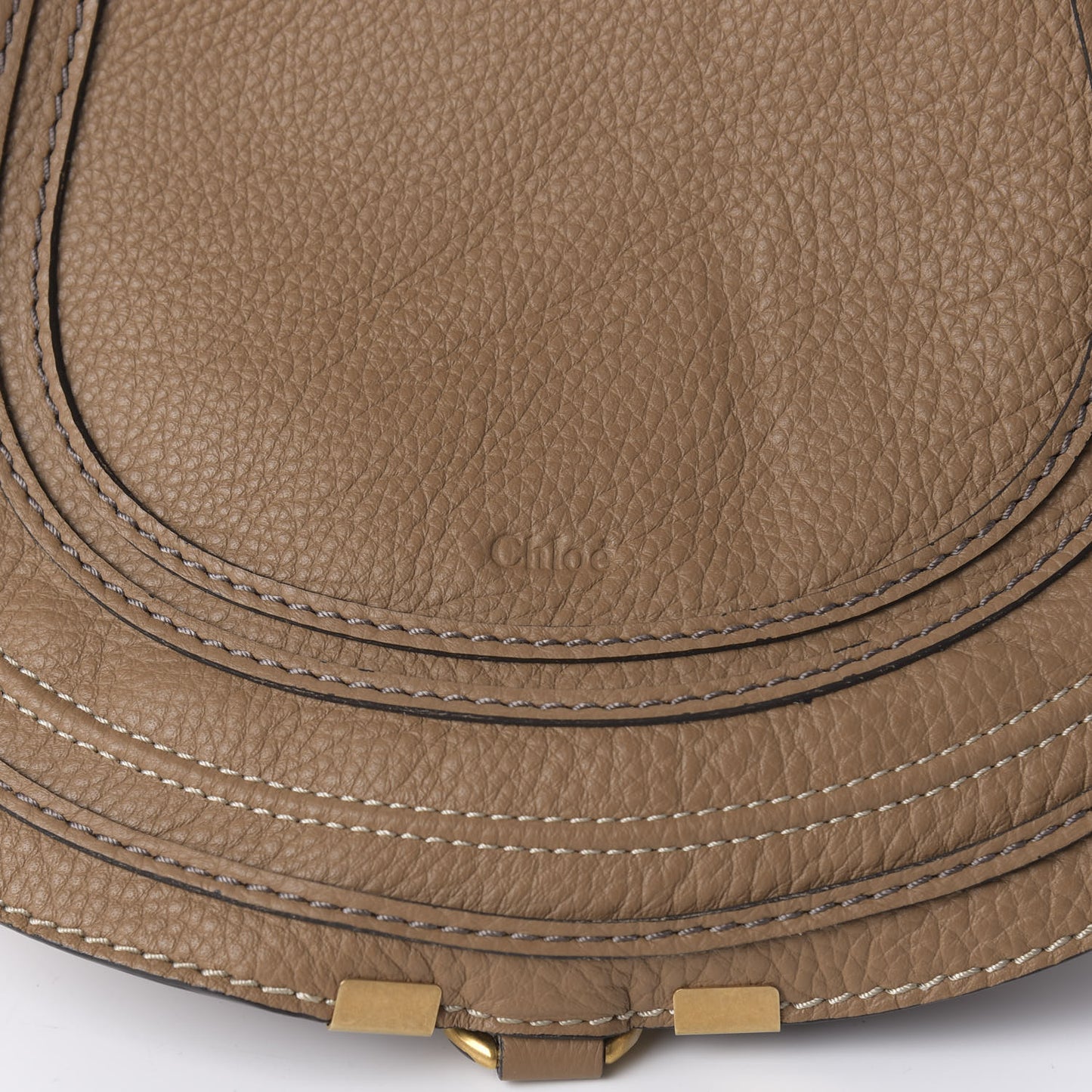 Calfskin Medium Marcie Round Crossbody Bag Nut