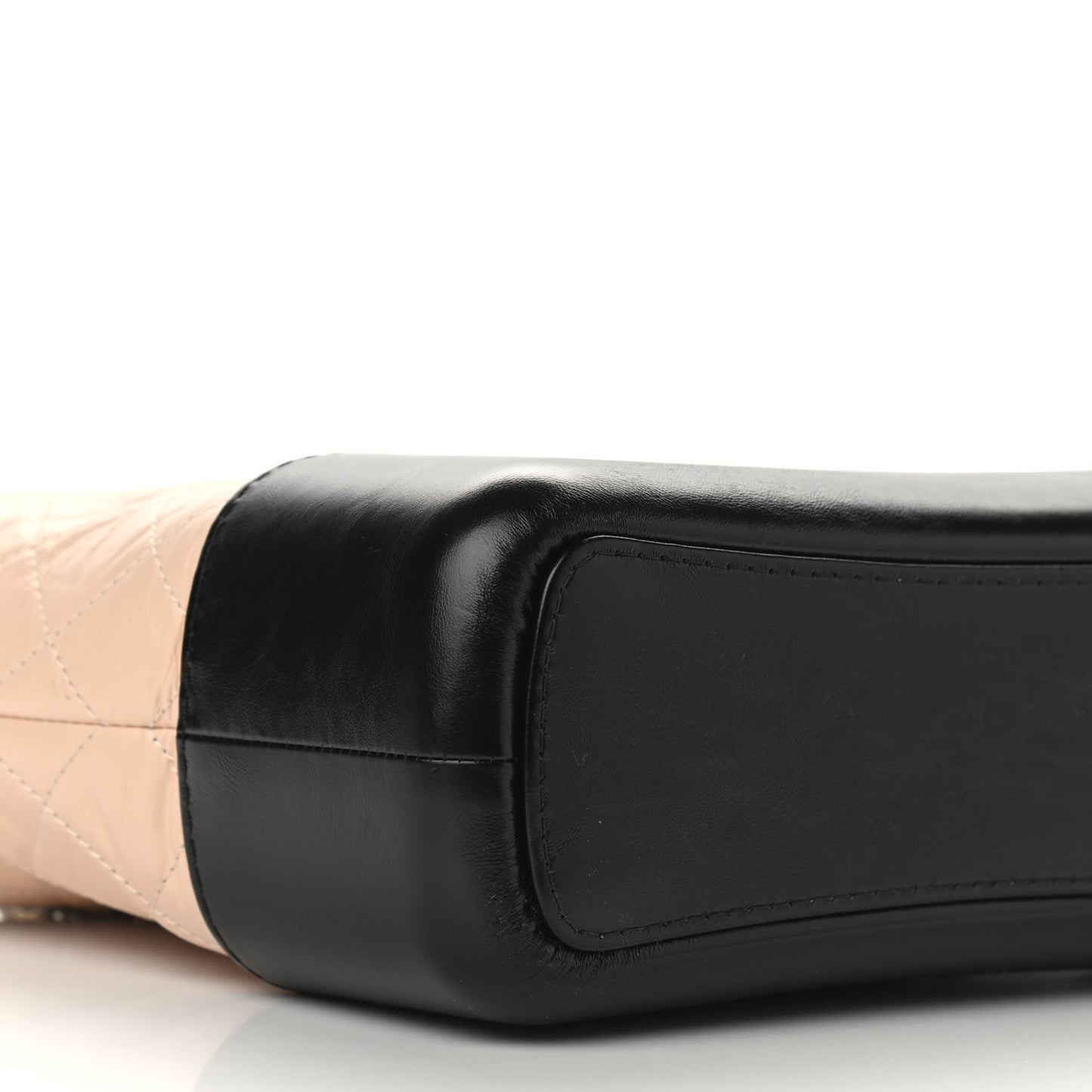 Aged Calfskin Quilted Medium Gabrielle Hobo Beige Black