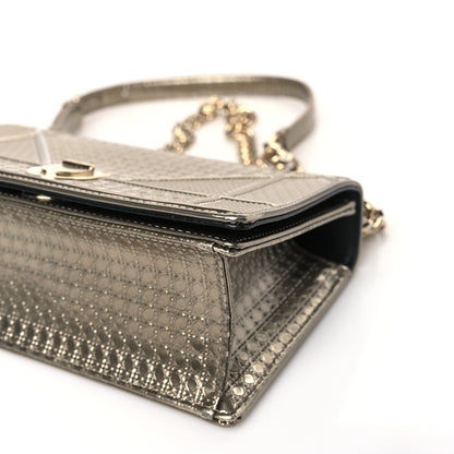 Christian Dior Metallic Patent Micro-Cannage Medium Diorama Flap Bag Gold 8 of 8