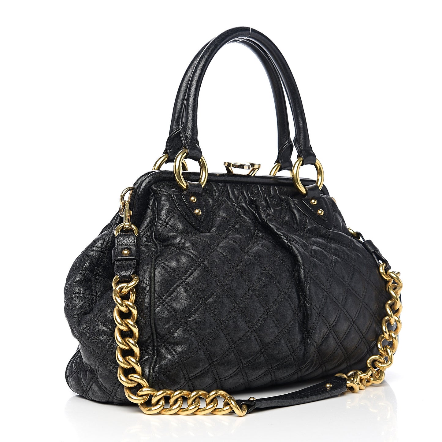 Calfskin Quilted Stam Black