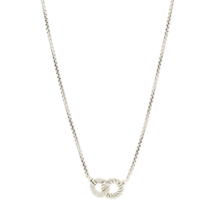 David Yurman Sterling Silver Diamond Belmont Curb Link Pendant Necklace 1 of 4